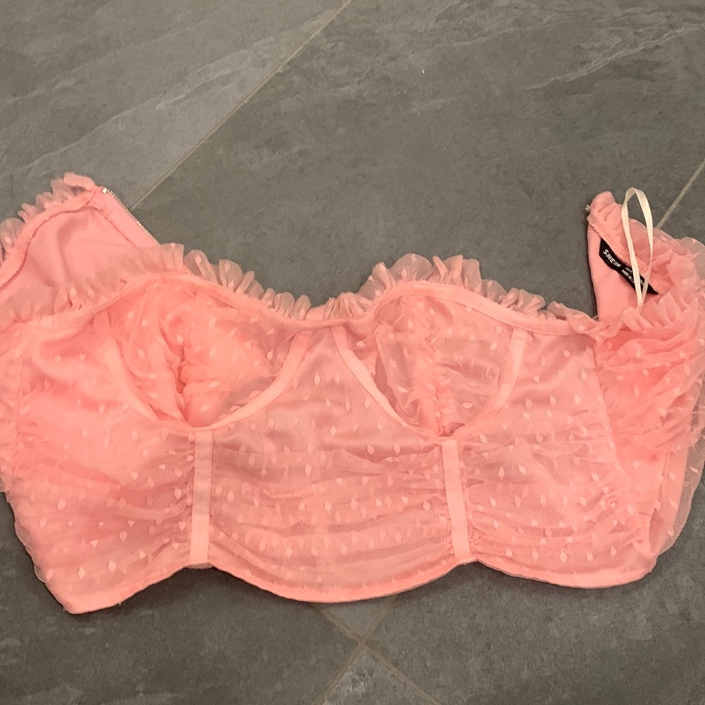 Shein light pink top (light Barbie pink color is off in photo)